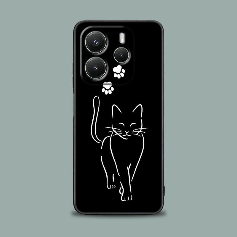 Black Cats Cute cat Hello Phone Case for Xiaomi Redmi 14C 12C 10C 13C 4G Redmi Note 14 13 12 11 10 Pro Plus 5G 12S 9S Soft Cover