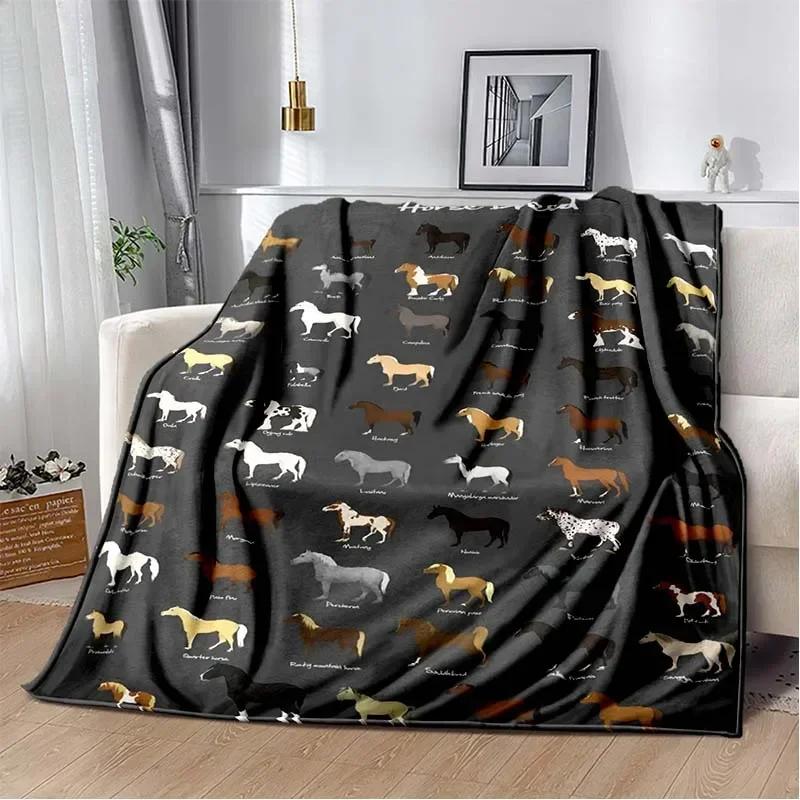 3D Print Cartoon Pentium Horse Flannel Blanket,Multi-purpose Holiday Gift Blanket Warm And Soft Blankets All Seasons