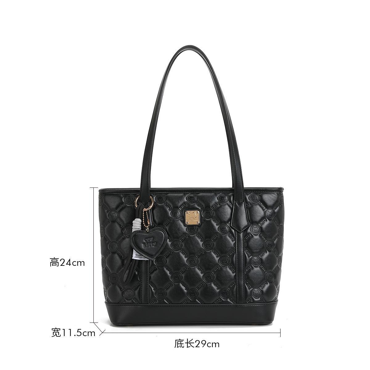 Temperament Trend Large Capacity Tote Bag Shoulder Black