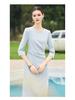 Spring/Summer Light Blue Professional Round Neck Seven-Sleeve Formal Dress for Women