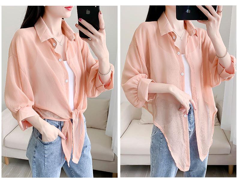 Women's Chiffon Airy Sunscreen Shawl – Sheer Summer Tie-Up Top