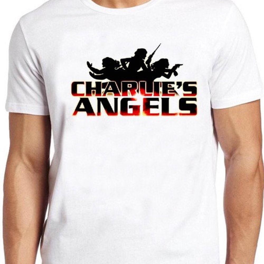 

230GSM 100% Cotton T-Shirt Charlie s Angels T Shirt 70s TV Show Series Cult Cool Gift Tee 264 XS белый