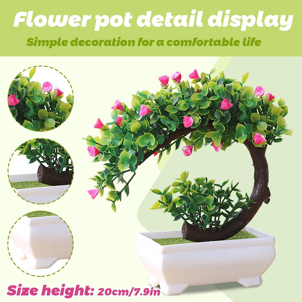 Simulation Green Plant Potted Ornaments Plant Combination Indoor Desktop Ornaments Simulation Artificial Flower Plant Bonsai