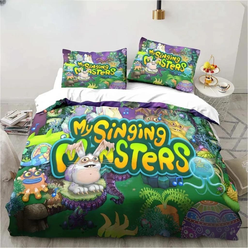 3D Print My Game Singing Monsters Printed Bed Set Duvet Cover Pillowcase Bedding Set Bed Linen Sheet Quilt Cover Queen King Size