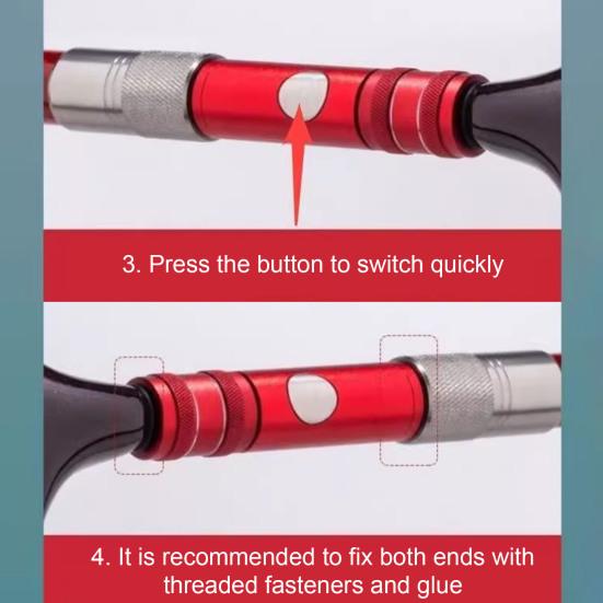 1 Set Fishing Landing Net Head Connector 8MM Quick Release Dip Net Rod Adapter Alloy Converter Fitting Fishing Accessories