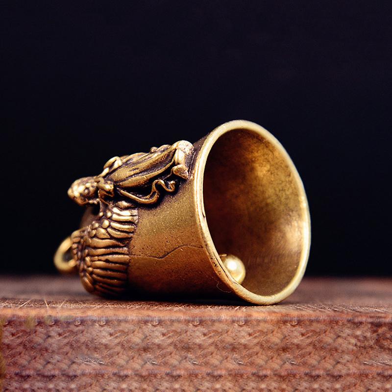 Brass  Guardian Angel Wings Bell Motorcycle Bell Keychain Men'S Biker Exorcist Amulet Lucky Jewelry