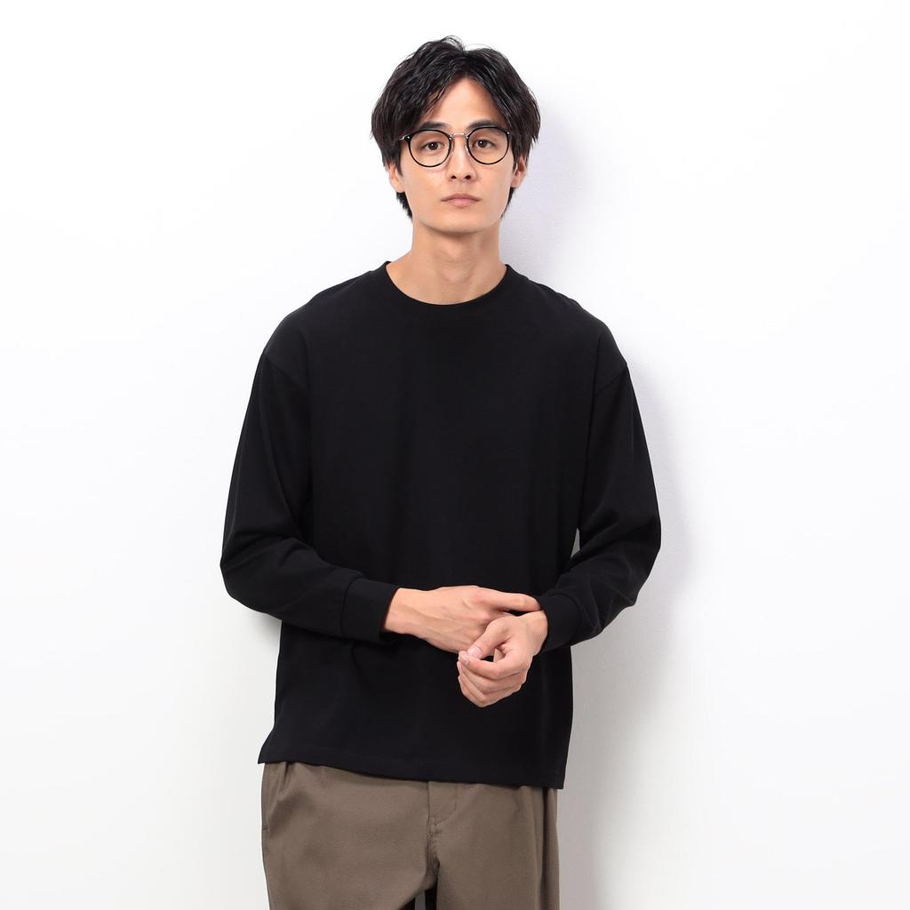 Comme Ca Ism USA Baumwolle Webjersey Langarm-T-Shirt, Schwarz, Größe L, 47-92TM01-205