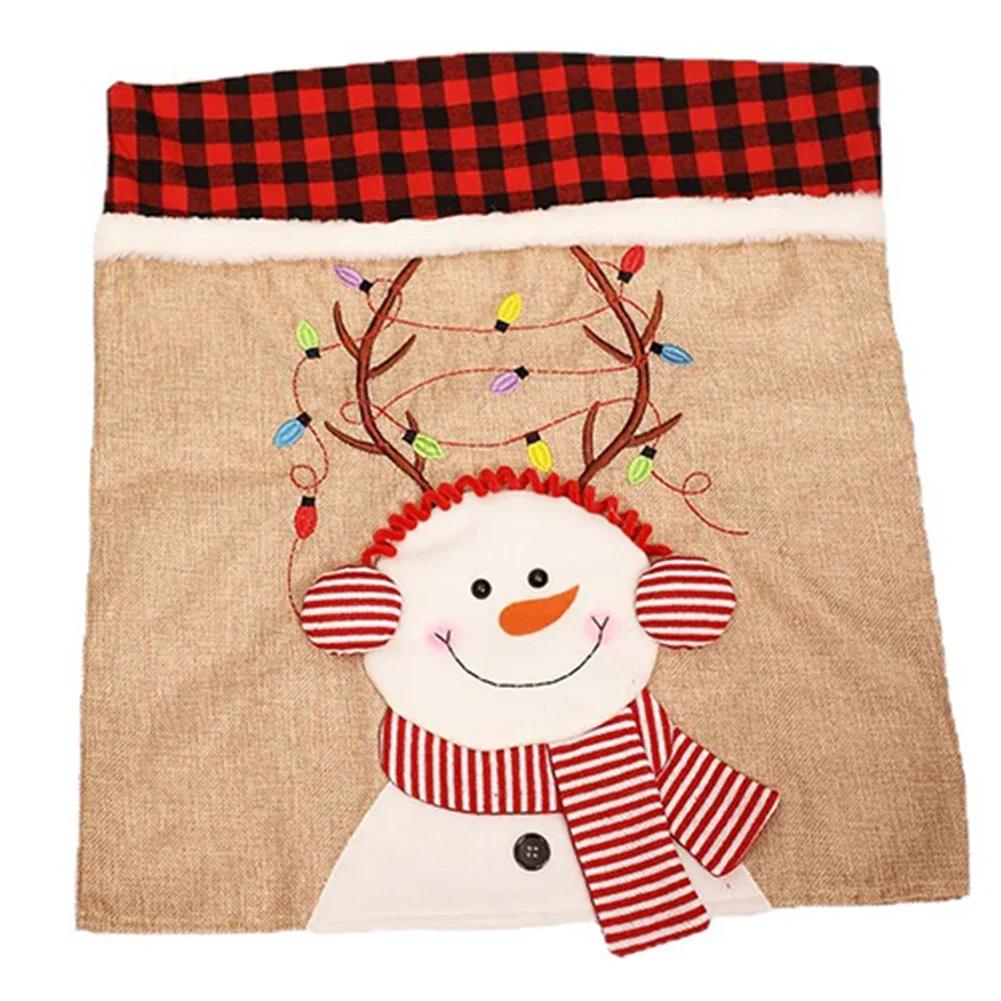 Christmas Dinner Christmas Chair Covers Festive Dining Covers Christmas Chair Back Protection Decorative Covers Anti-Slip Design