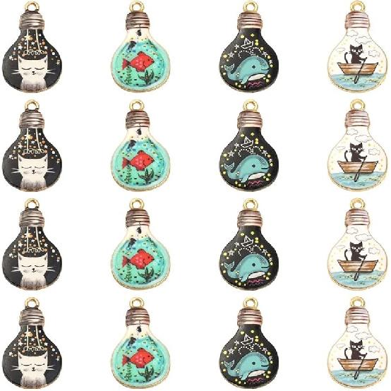 KitBeads 40pcs Enamel Rabbit Charms Mixed Styles Easter Bunny Charms Flower Printed Animal Bunny Rabbit Charms for Jewelry Making Bulk