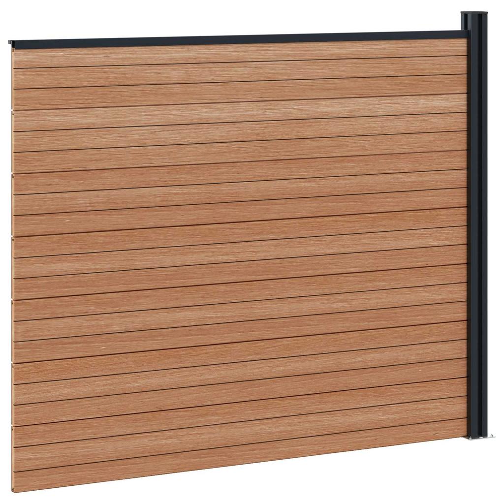 WPC and Aluminum Fence Panel Brown