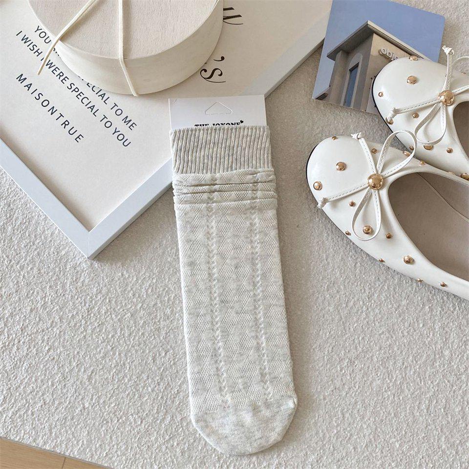 Women's Ballet-Style Mid-Calf Slouch Socks - Thin, Breathable, Diamond Mesh Design, Hollow, Boneless, Great for Summer