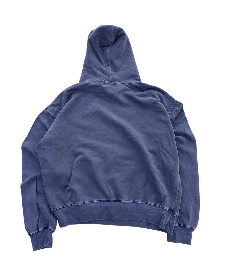 SK8ER ROCK Collage Lettering Pigment Hoodie (Navy)