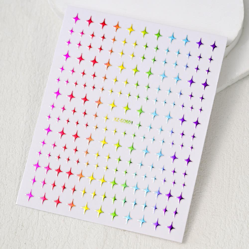 Adesivo de unha de tamanho pequeno simples com letras de luz de estrela de amor vazadas adesivo de unha autoadesivo decoração de unha