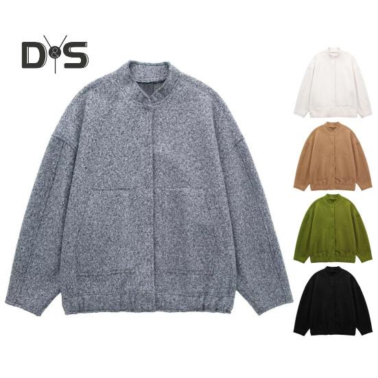 Frauen Herbst Winter Baseball Jacke Stehkragen Langarm Versteckte Tasten Casual Jacke Große Taschen Einfarbig Jacke Mantel