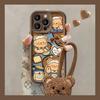 Applicable To Vivo V60 Cute Cartoon Mobile Phone Case Y21D Denim Bear Y500 Hand Rope Lens Protection