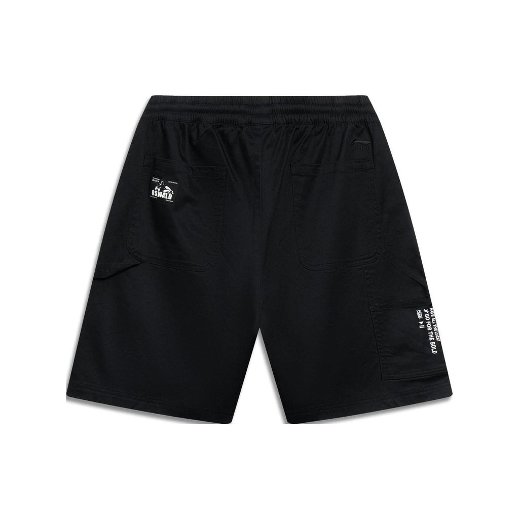 Li-Ning X Disney Oswald Series SS23 Casual Elastic Waist Shorts Men Bottoms Black AKST309-2