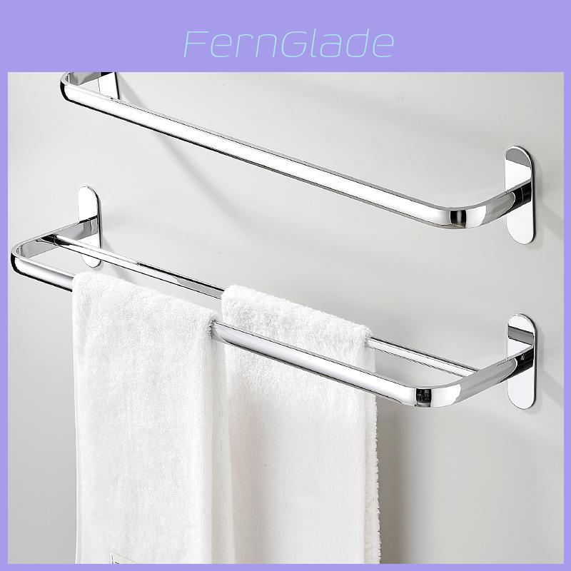 Nodrill Stainless Steel Bathroom Towel Rack With Dual Rods For Modern Home Use