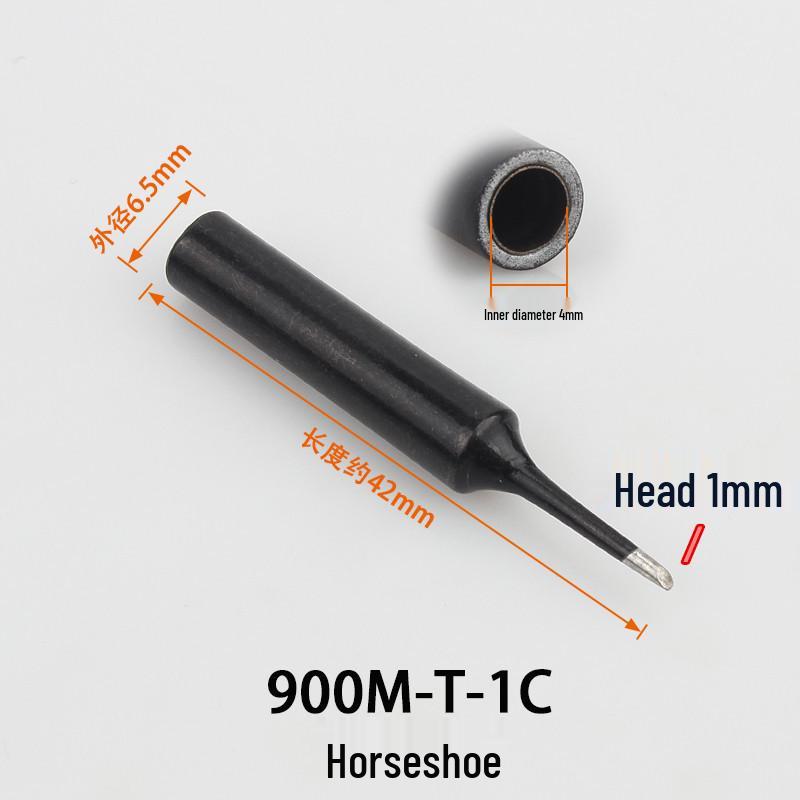 

936 Universal Soldering Iron Tip Set: Black Diamond Pointed, Horseshoe, Knife, Round Tips, Constant Temp Internal Heating.