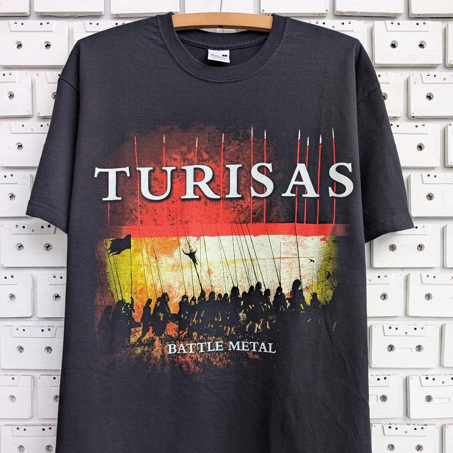 Vintage 00s Turisas Battle Metal T shirt Finnish Folk Power Symphonic Viking Metal Band Merch Tee Size L S