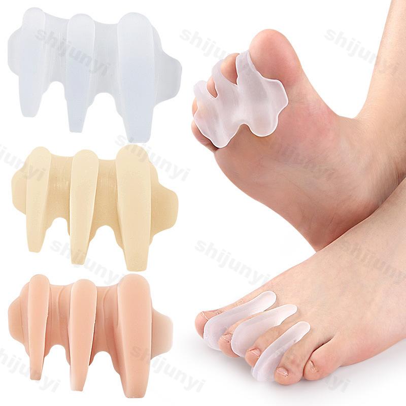 Fashion 2Pcs=1Pair Soft Gel A-shaped Toe Overlapping Separator Bunion Corrector Spacer Wear-resistant Foot Straightener Toe Stretcher