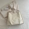Large Capacity Vintage Style Faux Leather Bucket Bag Simple Solid Color Commuter Shoulder Crossbody Bag