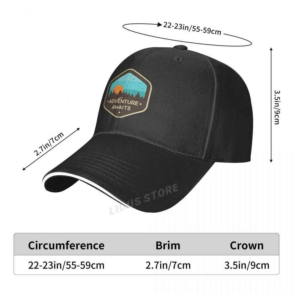 Summer Adventure Awaits Coucher De Soleil Camping Voyage Print Baseball Cap Men Women Outdoor Camping Sun Hat