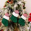 1pcs Red Christmas Knit Socks Green Christmas Cutlery Cover Xmas Candy Bag  Christmas Decorations