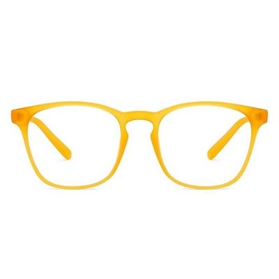 HUSTLR Nullstärke Bluecut & Antireflex Computerbrille | Bernsteinorange Vollrand Quadratisch | Für Kinder 8-12 Jahre | HP D15011