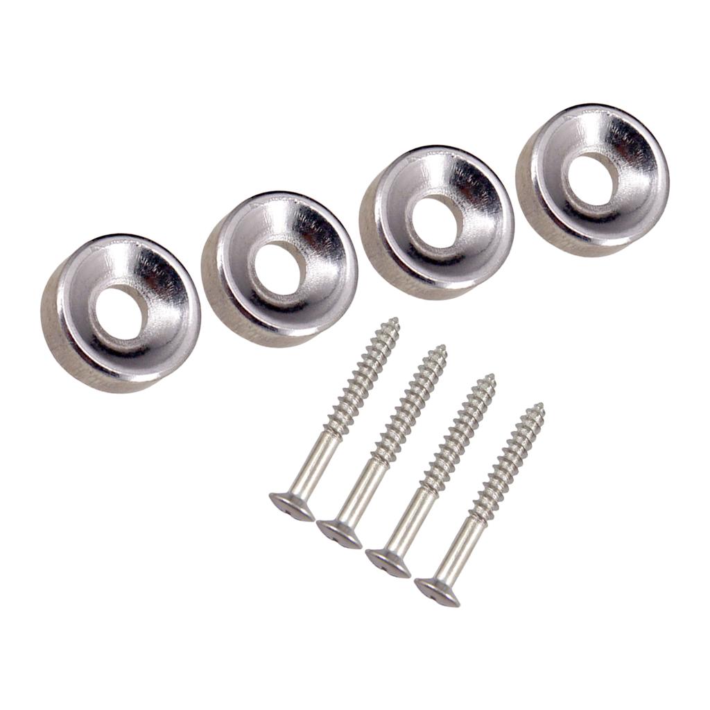 4Pcs Guitar Body Neck Fixed Mounting Screw Ferrules Neck Joint Bushing Ferrule & Bolts for Electric Guitar Accessory