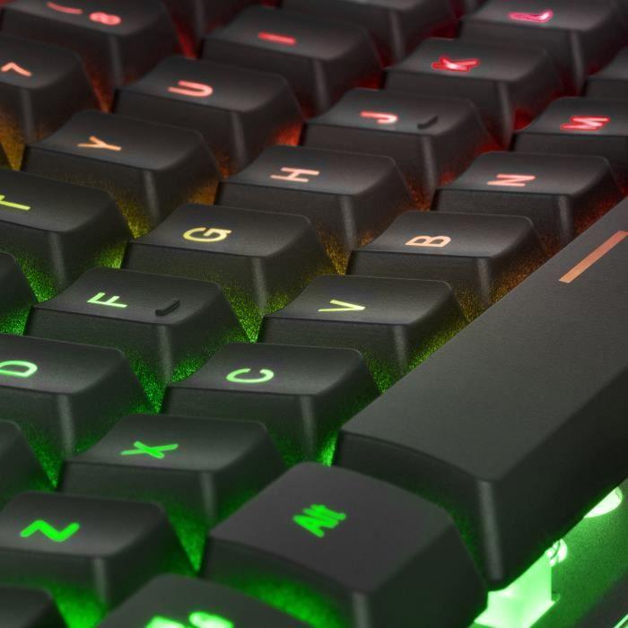 Clavier gamer - mars gaming - mk220 - h-mech - frgb rainbow - éclairage halo