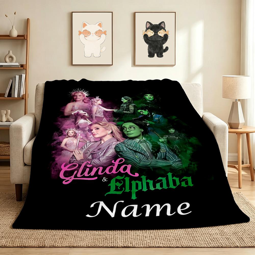 Custom Name Light Shadow Flannel Blanket Throw Blanket Soft Warm Sofa Bed Decor Unique Gift