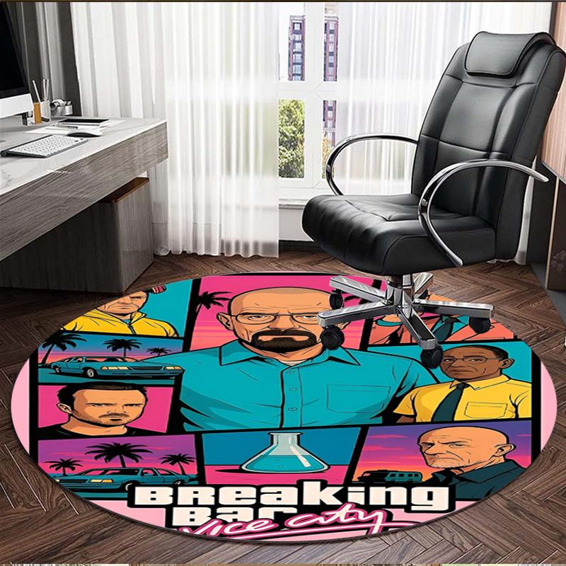 Grand Theft Auto VI Print Round Rug, Washable Floor Carpet, For Entryway Dorm Laundry Room Office Study, Home Decor Birthday Christmas Gift