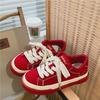 2026 Fashion Brand Vintage Red Canvas Low-top Women Sneakers Casual Letter Embroidery Skateboard Shoes Students Flats Zapatillas