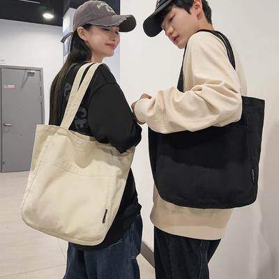 Canvas Casual Shoulder Bag Female Niche Design Sense Large Capacity Female Bag Commuter Tote Large Bag