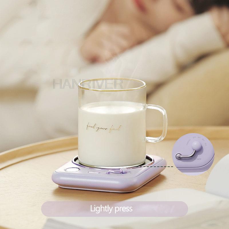 220V Cup Heater Coffee Mug Warmer Timer Heating Coaster Smart Thermostatic Heating Pad Hot Plate Hot Milk Coffee Cup Warmer 25W