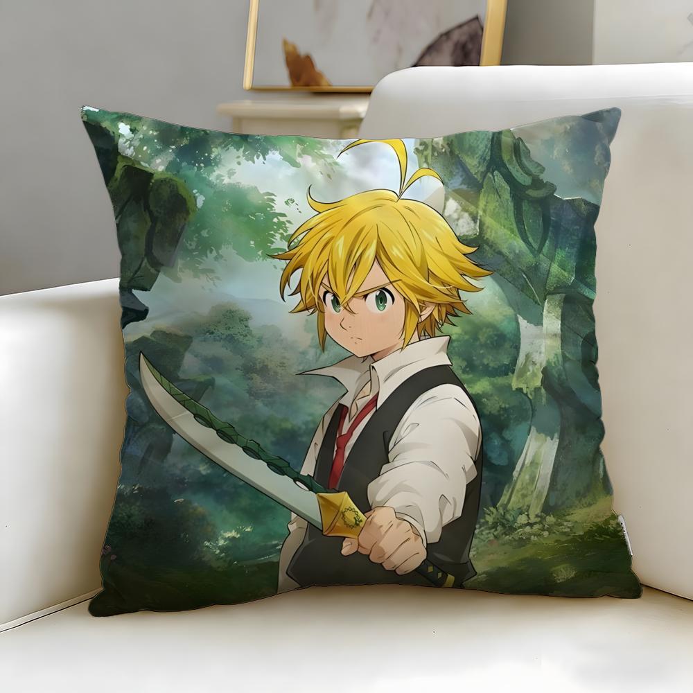 classic anime The Seven Deadly Sins Cushion Cover Soft  EasyWash Pillow Case  Versatile for Couch Bed Travel and Office