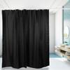 Household Fabric Waterproof Shower Curtain Bathroom Bath Curtain with Hooks Black150x180cm