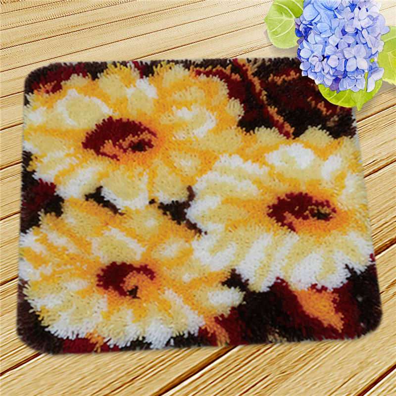 Nicediy Embroidery Latch Hook Rug Canvas Kits Carpet Latch Hook Kits DIY Knitted Fomiaran for Needlework Cross Stitch Crocheting