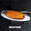 2PCS Amber Oval Led Trailer Side Marker Clearance Lights Chrome Bezel Trailer Parking Turn Signal Lights 18LED Running Lights