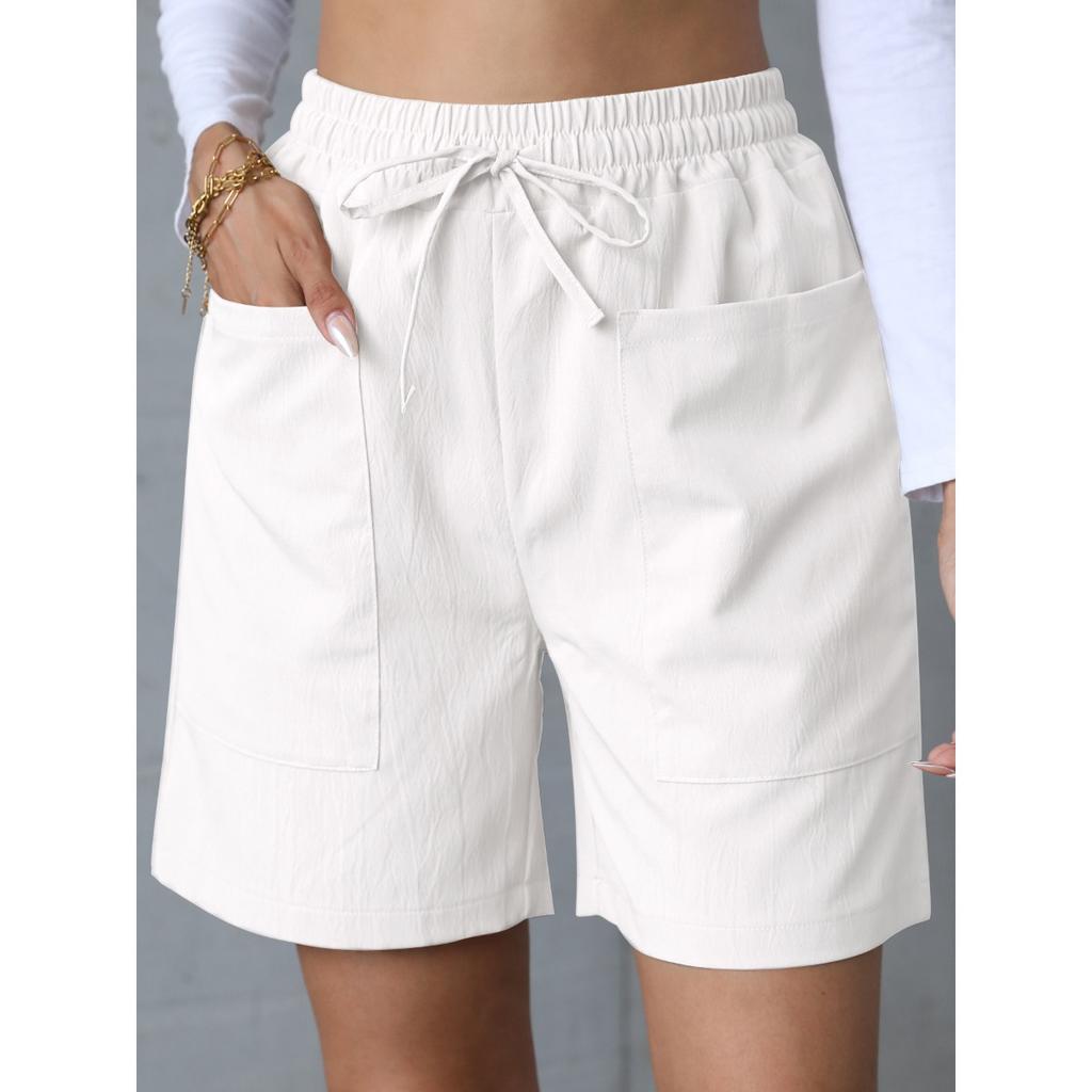 Summer New Style, Loose Fit, Linen, Casual Shorts, Solid Color, Plus Size, High Waist, Wide Leg Pants for Women