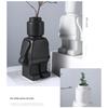 Nordic Style Resin Robot Vase Indoor Flower Pot Modern Home Interior Decoration White Goods Decoration Office Desk Decoration