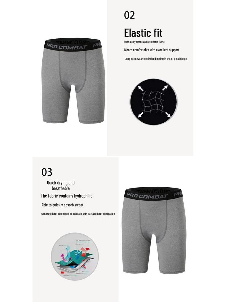 Men's Breathable Sweat-Wicking Compression Running Shorts for Outdoor Sports & Gym