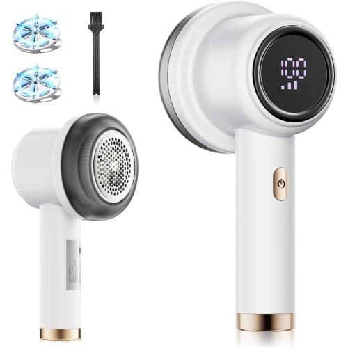 

[2025 Model Lint Remover] Electric Lint Remover with Safety Feature, LCD Display, USB Charging, for All Laundry Items, Socks, Clothing, Bedding, and C