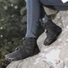 Men's Winter Fur Lined Snow Boots Outdoor Anti-Slip High-Top Hiking Shoes Waterproof Warm Fleece Lined Athletic Short Boots