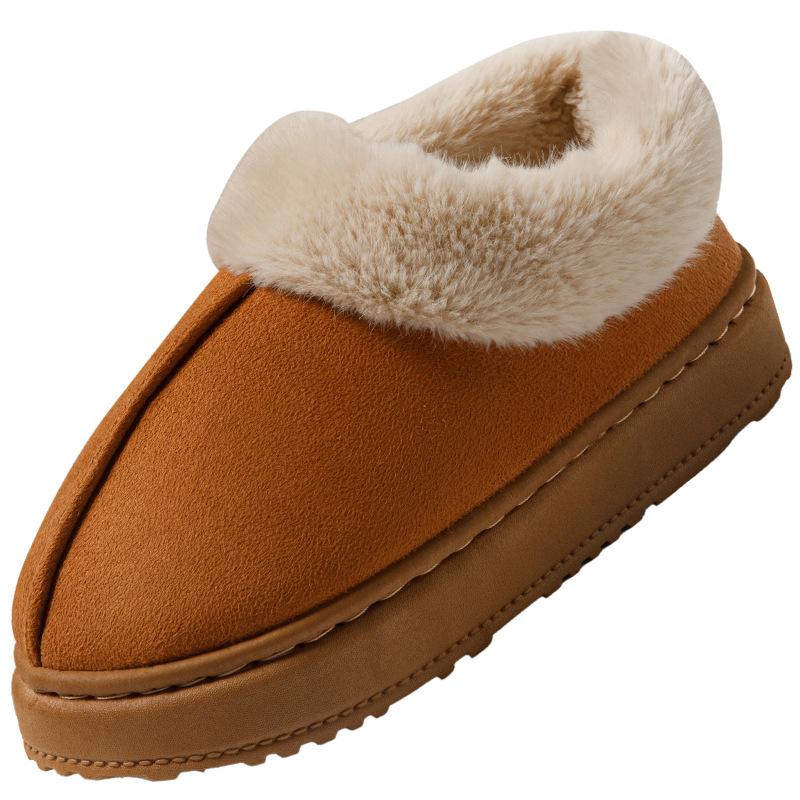 Taschenferse Samt warme Baumwollpantoffeln Winterbekleidung dicker Boden rutschfest Mode vielseitig fußwarm Plüsch Schnee Baumwollschuhe