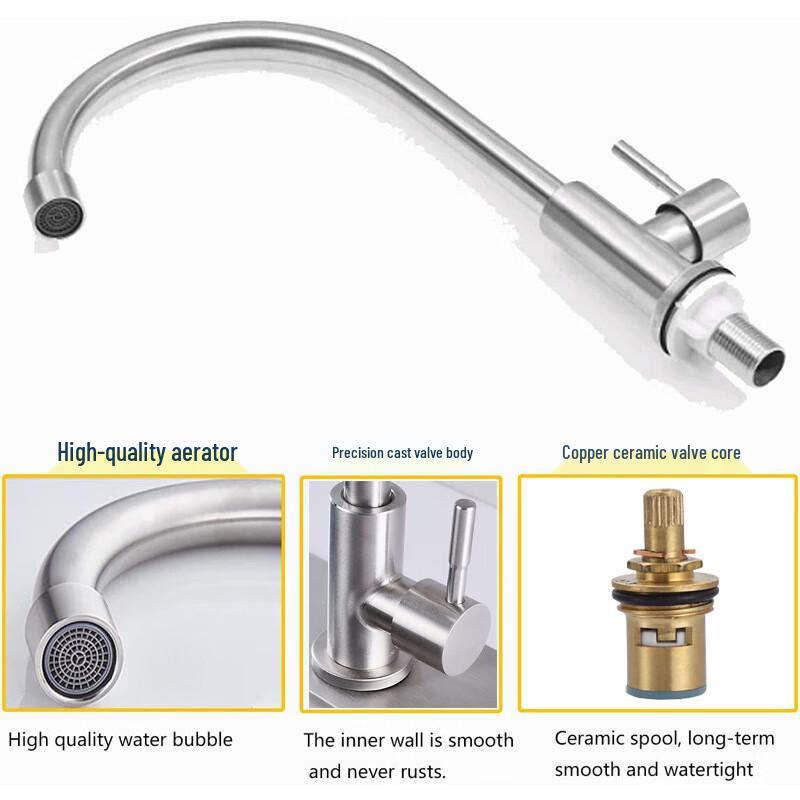 YIXI 304 Stainless Steel Kitchen Cold Water Faucet