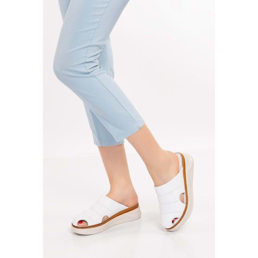 Women's Genuine Leather Anatomical Sole Casual Sabo Slippers