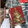 2D Flat, 2D Flat Christmas Hand Drawn Brushstrokes_ Christmas Tree_ Garden Flag_2-28x40 Inch Outdoor Garden Flag Double-sided Home Decoration Courtyar