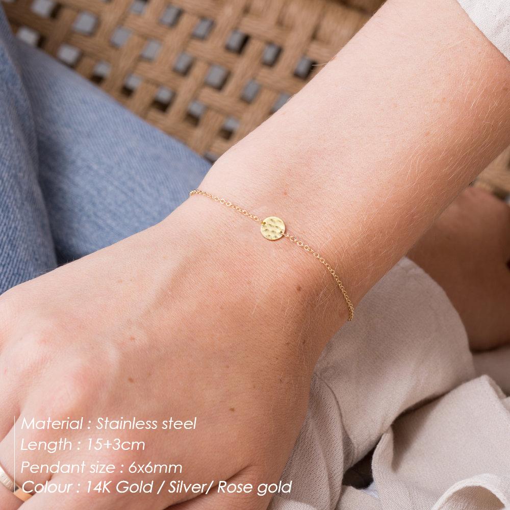 EMANCO Minimalist Initial Custom Charm Bracelets for Women Stainless Steel Bracelet Adjustable Bracelet Jewellery