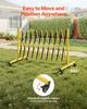 Industrial Expandable Barricade, 3.94m Expandable Safety Barrier, Flaxible Mobile Barricade with Locking Casters, Portable Folding Security Gate